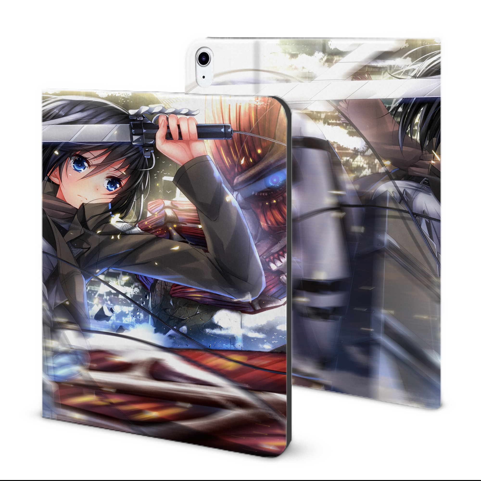 （画像用） 進撃の巨人 Attack on Titan IPad ケース ブック型 PUレザー TPU 耐衝撃 軽量 薄型 ペン収納なし 全面保護 IPad 各モデル対応